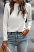 Raglan Long Sleeve Exposed Seam Detail Relaxed Fit Crew Neck Top